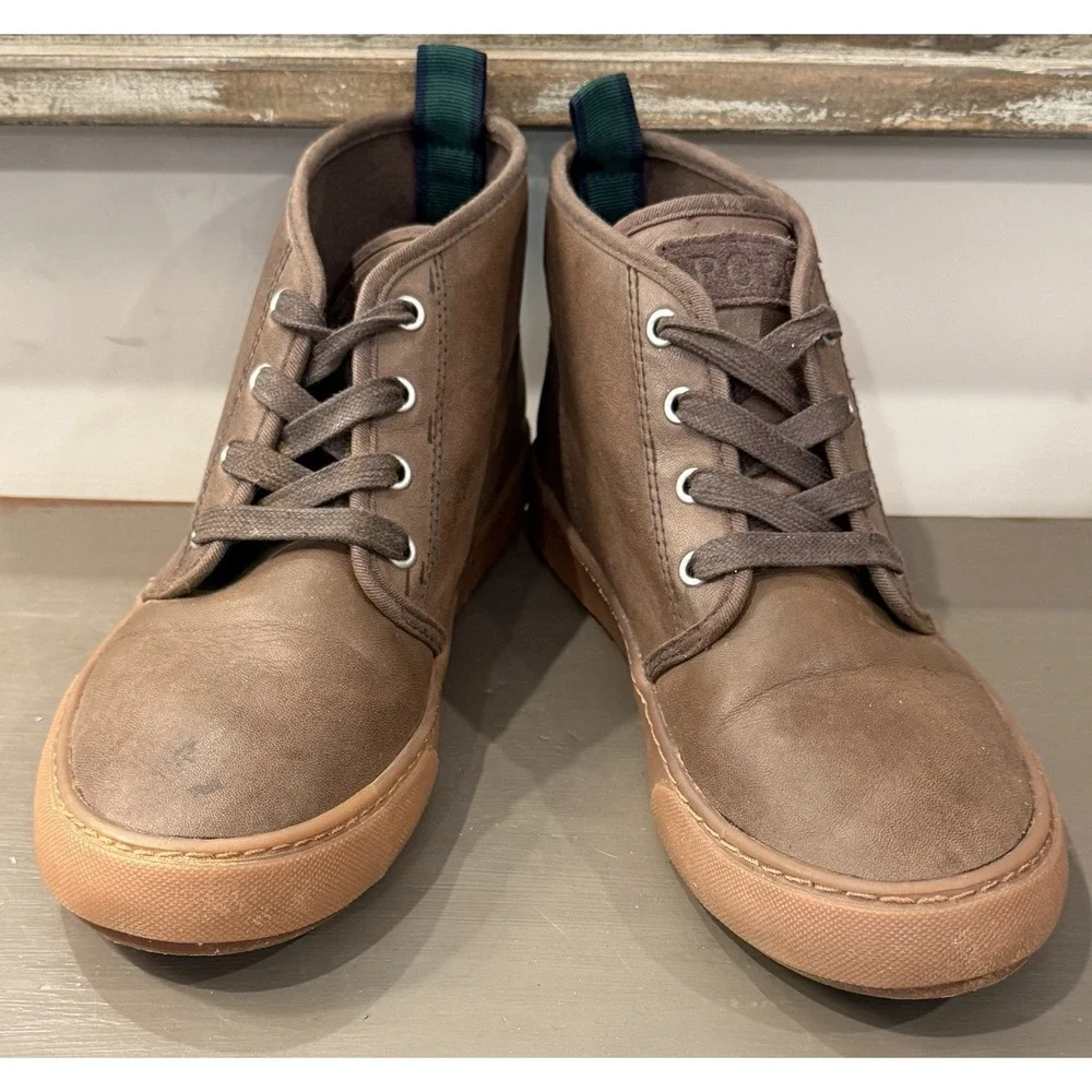 Polo Ralph Lauren Chett Brown Chukka Leather Ankle Boots Boys Size 6